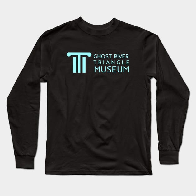 Ghost River Triangle Museum - Blue Long Sleeve T-Shirt by PurgatoryArchaeologicalSurvey